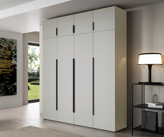 Moderner Drehtürenschrank mit 4 Türen Kleiderstange Kaschmir STELLS