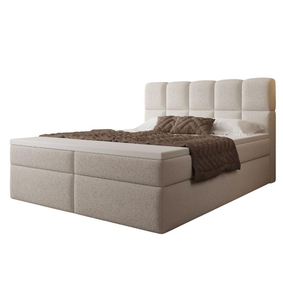Bett mit Stauraum 180x200 Hellbeige PUENTE