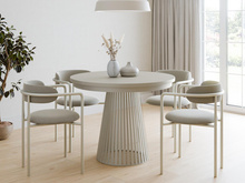 Esstisch Rund mit lamellen DAST Kaschmir