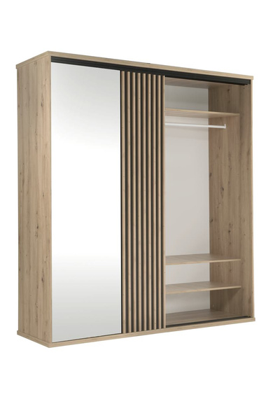 Schwebetürenschrank mit Spiegel BORDO Eiche Artisan