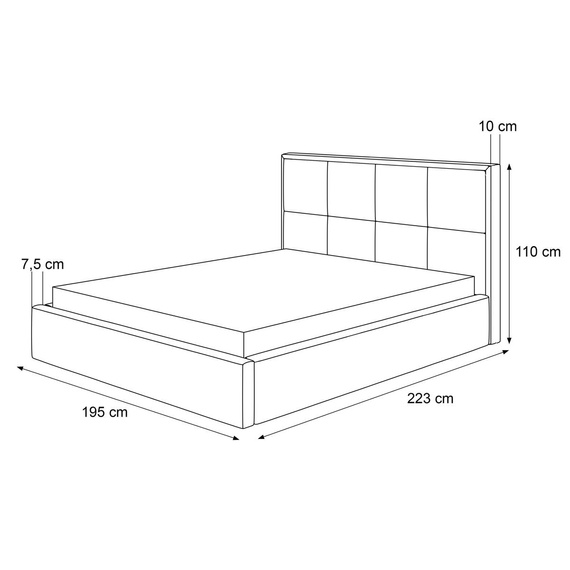 Klassisch Polterbett Grau 180x200