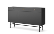 Schubkastenkommode mit 3 Schubladen und 3 Türen Schwarz DAVS