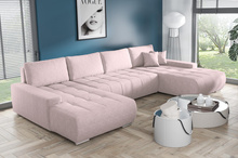 Großes Ecksofa in U-Form für Wohnzimmer MONA Beige