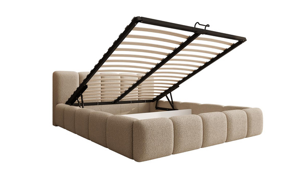 Elegantes Designerbett mit weichem Bezug 180x200 Grau