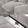 Schlafsofa mit Bettkasten und Cordstoff MONA Beige