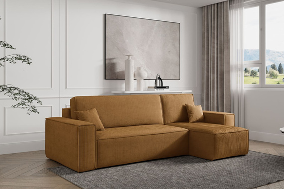 Ecksofa mit universelle Ottomane und Schlaffunktion KARL Gelb