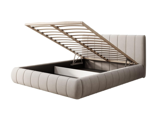 Elegant Designerbett Creme 120x200 Metallrahmen MISS