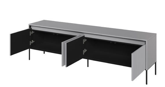 TV-Tisch mit LED-Beleuchtung 4 Türen FLORE Beige