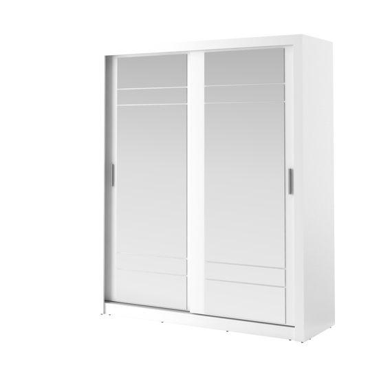 Schwebetürenschrank mit Spiegel ARTI 08 Weiß