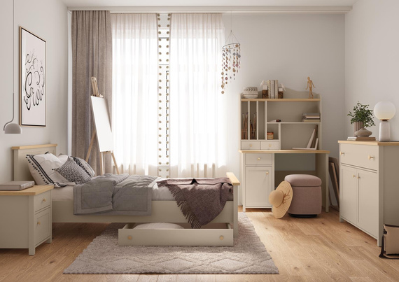 Kleiderschrank mit zwei Türen Beige  STARS