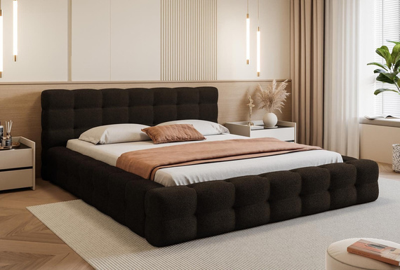 Funktionales Doppelbett 180x200 mit Stauraum schwarz CLOUDY