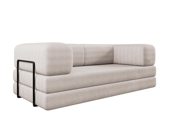 Designer Schlafsofa Cord Creme LAMILO