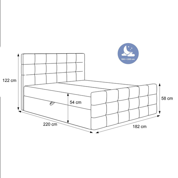 Boxspringbett Cloudy 180x200 mit topper beige PADDY