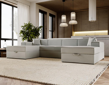 Ecksofa U-form SANTO Grau Velvet