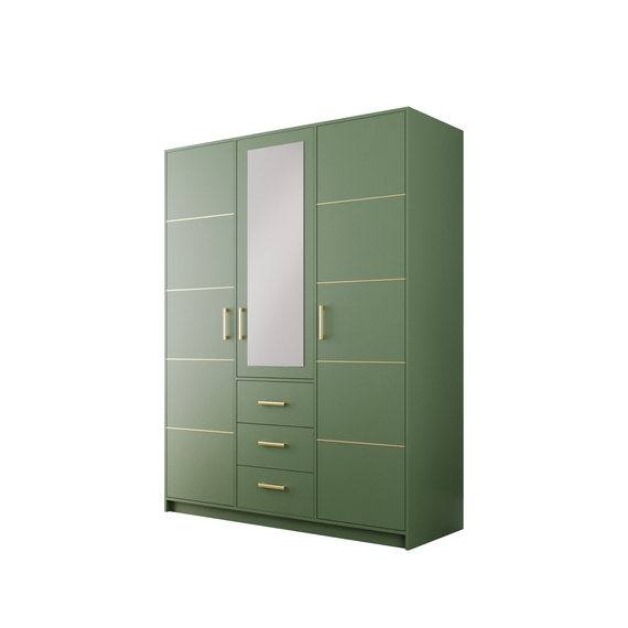 Kleiderschrank ALEX II Flaschengrün + Gold