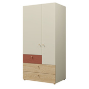 Kleiderschrank mit zwei Türen Kaschmir/Koralle SKY