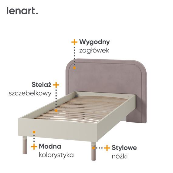 Bett für Mädchen auf hohen Beinen JUNA