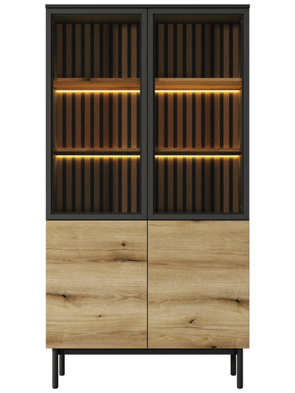 Vitrine mit lamellen und LED-Beleuchtung LUKS