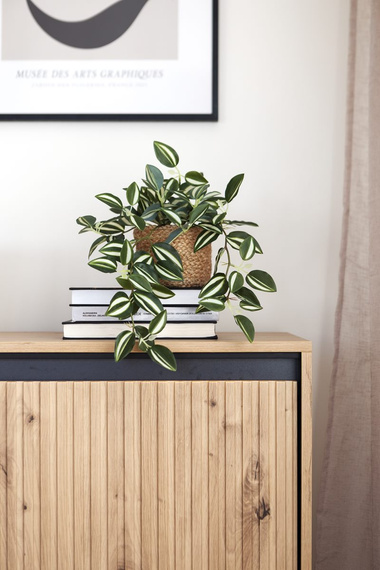 Kommode mit 4 Türen unf LED-Beleuchtung FLORE 193x40x83 cm) , 