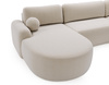 Ecksofa mit Schlaffunktion U Form OLIO Creme