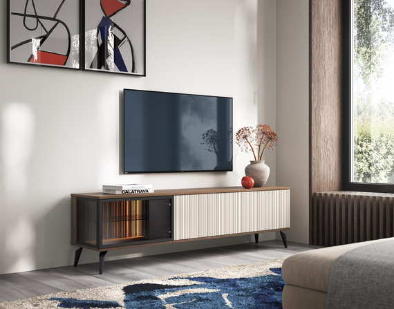 TV-Schrank dreitürig VIVIN mit geriffelte Front