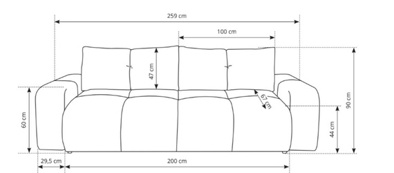 Elegante Couch modern Graphit DENVER