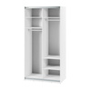 Schwebetürenschrank LAVIAS mit Spiegel Weiß