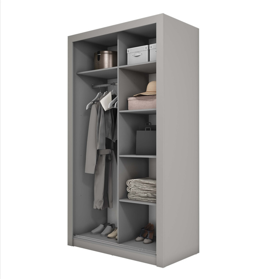 Schwebetürenschrank mit Spiegel VENTI Grau