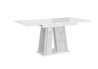 Esstisch Ausziehbar ANDZIAS 2 Weiß Gloss+Grau