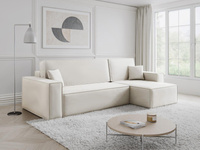 L-form Ecke mit universelle Ottomane TOKYO CREME