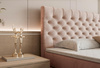 Komfortables und stilvolles Boxspringbett aus Velvet Rosa 160x200 MIAMI
