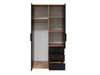 Kleiderschrank mit Lamellen OLS Eiche Wotan + Weiß