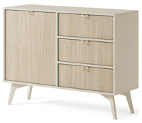 Kommode mit drei Schubladen GOLD Sandbeige