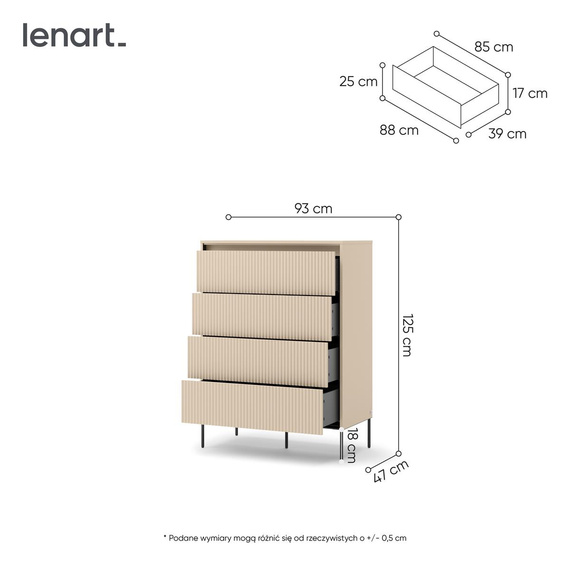 Kommode mit LED-Beleuchtung FLORE Beige
