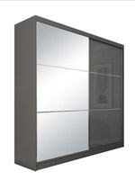 Schwebetürenschrank CINZIA mit Lacobel Glas Graphit