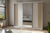 Kleiderschrank mit Spiegel MALTA Breite: 240 cm Weiß + Eiche artisan