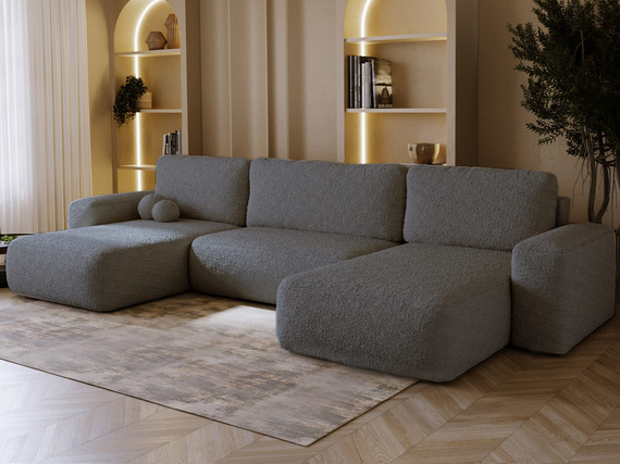Graphit Bouclé Sofa U-Form TEDIS