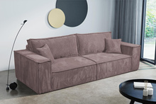 Schlafsofa mit Bettkasten und Cordstoff MONA Rosa