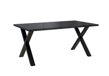 Industrieller Esstisch BLAKE Schwarzer Glanz/Schwarz