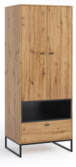 Kleiderschrank mit schubladen schmal MIO Eiche artisan