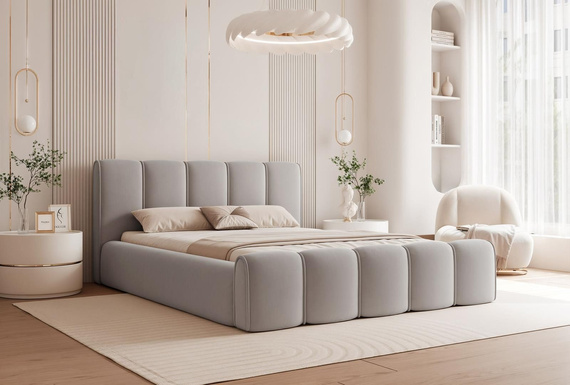 Bubble Design Gepolstertes Bett 120x200 Grau HERME