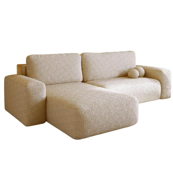 Ecksofa L-Form Links Schlaffunktion Stauraum Tedis Creme