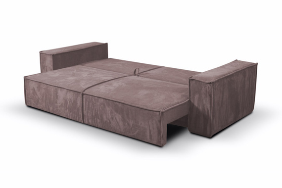 Schlafsofa mit Bettkasten und Cordstoff MONA Rosa
