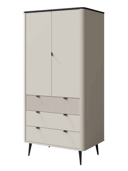 Zweitüriger Kleiderschrank LILIA Kaschmir + Graphit