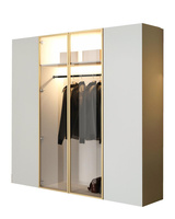Luxus Drehtürenschrank mit Glasfront LED Beleuchtung Kaschmir STELLS