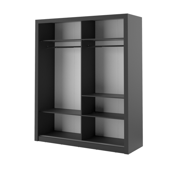 Mehrweckschrank mit Spiegel ARTI 03 Schwarz
