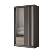 Schwebetürenschrank mit Lamelle MALTA Grau + Weiß