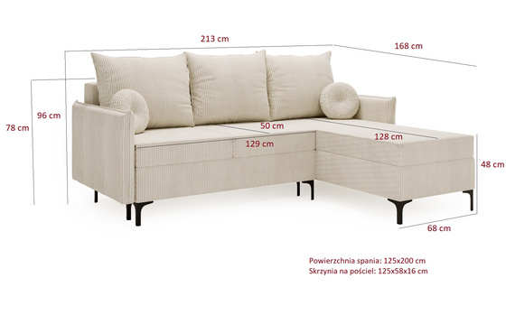 Ecksofa mit Schlaffunktion LEO Breite: 213 cm Blau