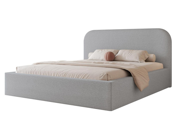 Grau Chenille Stoff Polsterbett 200x200 BAVARO