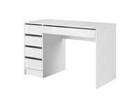 Schreibtisch modern mit 5 Schubladen LILA weißer Glanz